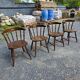 4 fauteuils bistrot style western en hêtre