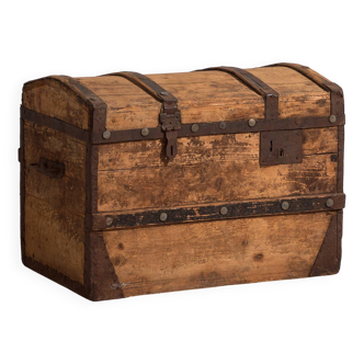 Grande malle ancienne en bois lavé (c.1900) #66