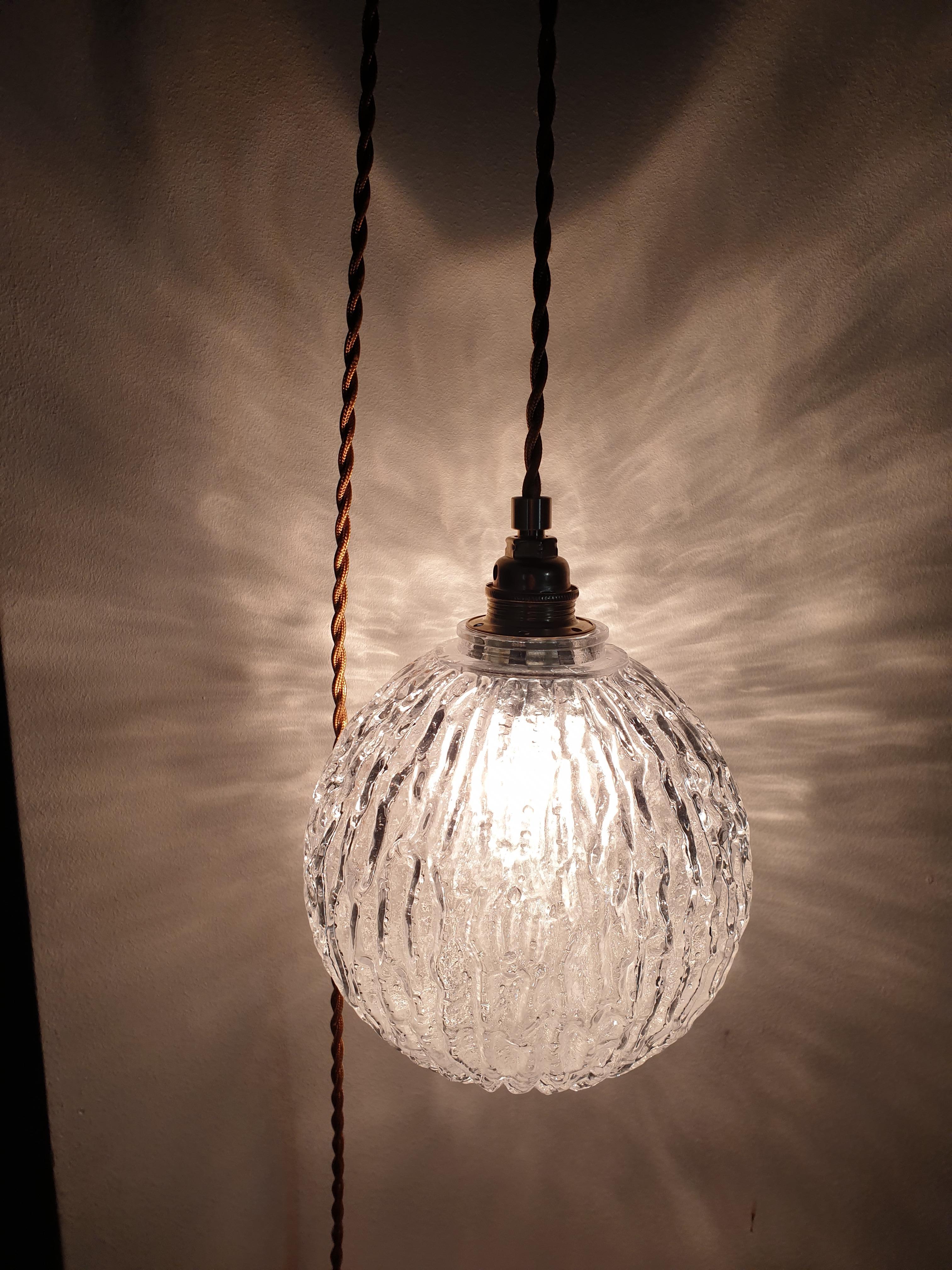 1960 tempered glass walker lamp