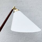 Poul Dinesen - Th. Valentines. Teak And Brass Table Lamp, Mid-20th Century