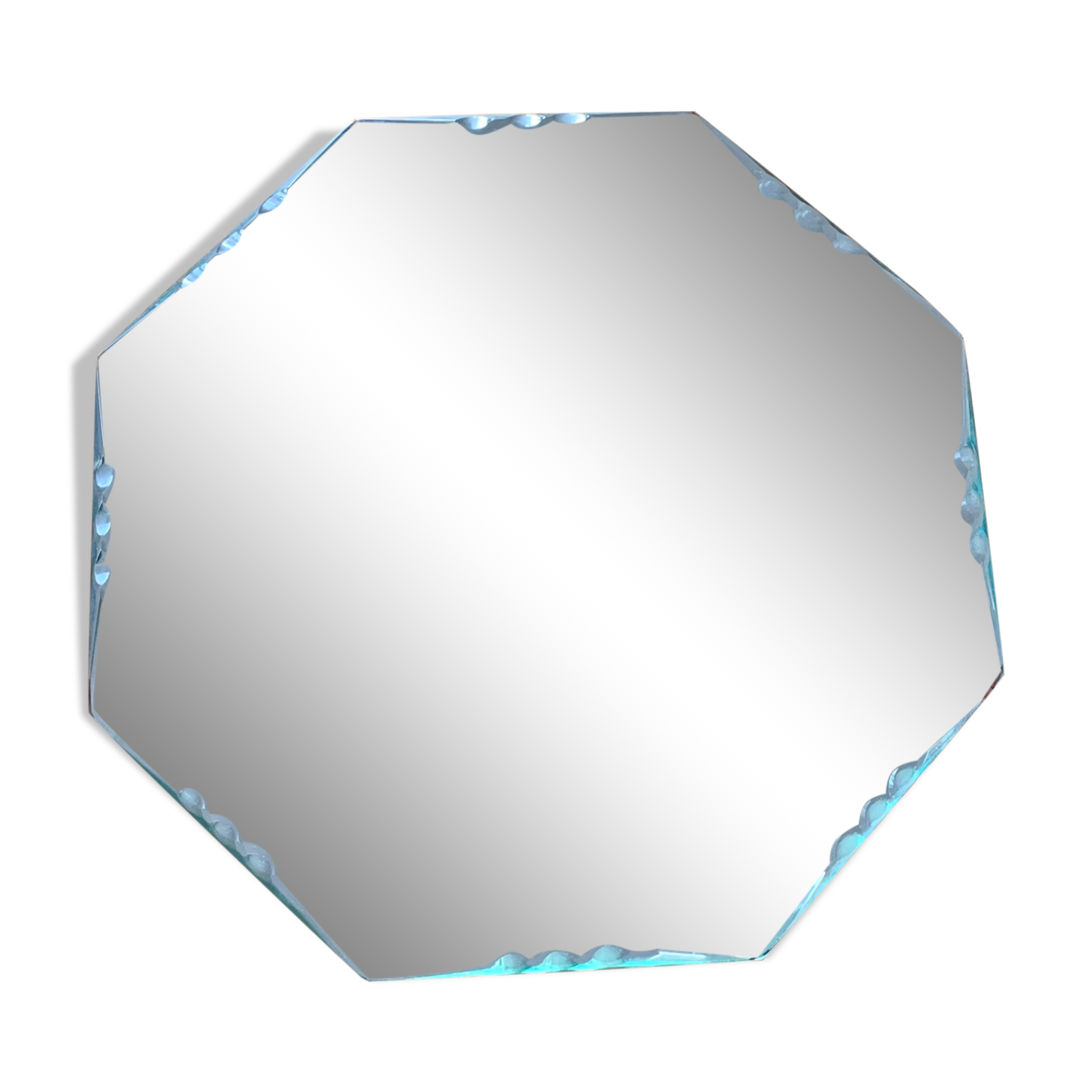 Small octagonal mirror beveled art deco  24x24cm