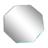 Small octagonal mirror beveled art deco  24x24cm