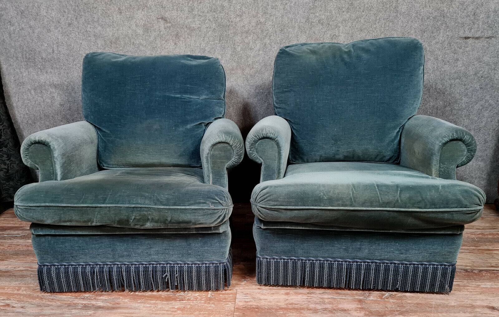 Paire de fauteuils crapaud + pouf :jean prevost des années 70