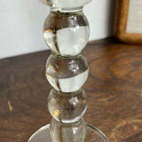 Pair of blown glass candlesticks