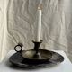 Antique blackened gold hand candlestick H8 D13.5