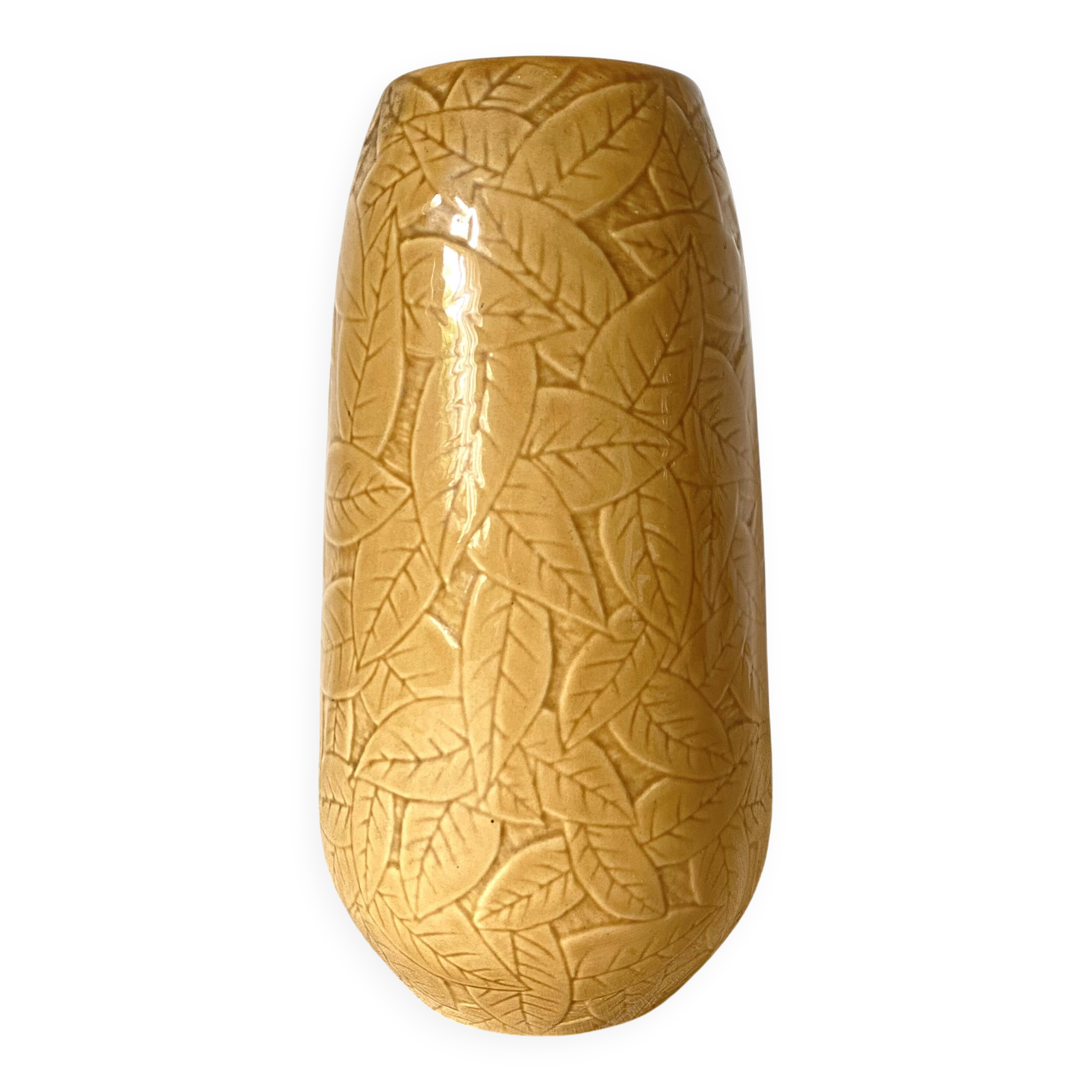 Ceramic vase with foliage design, 1970s
