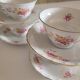 4 antique cups and saucers