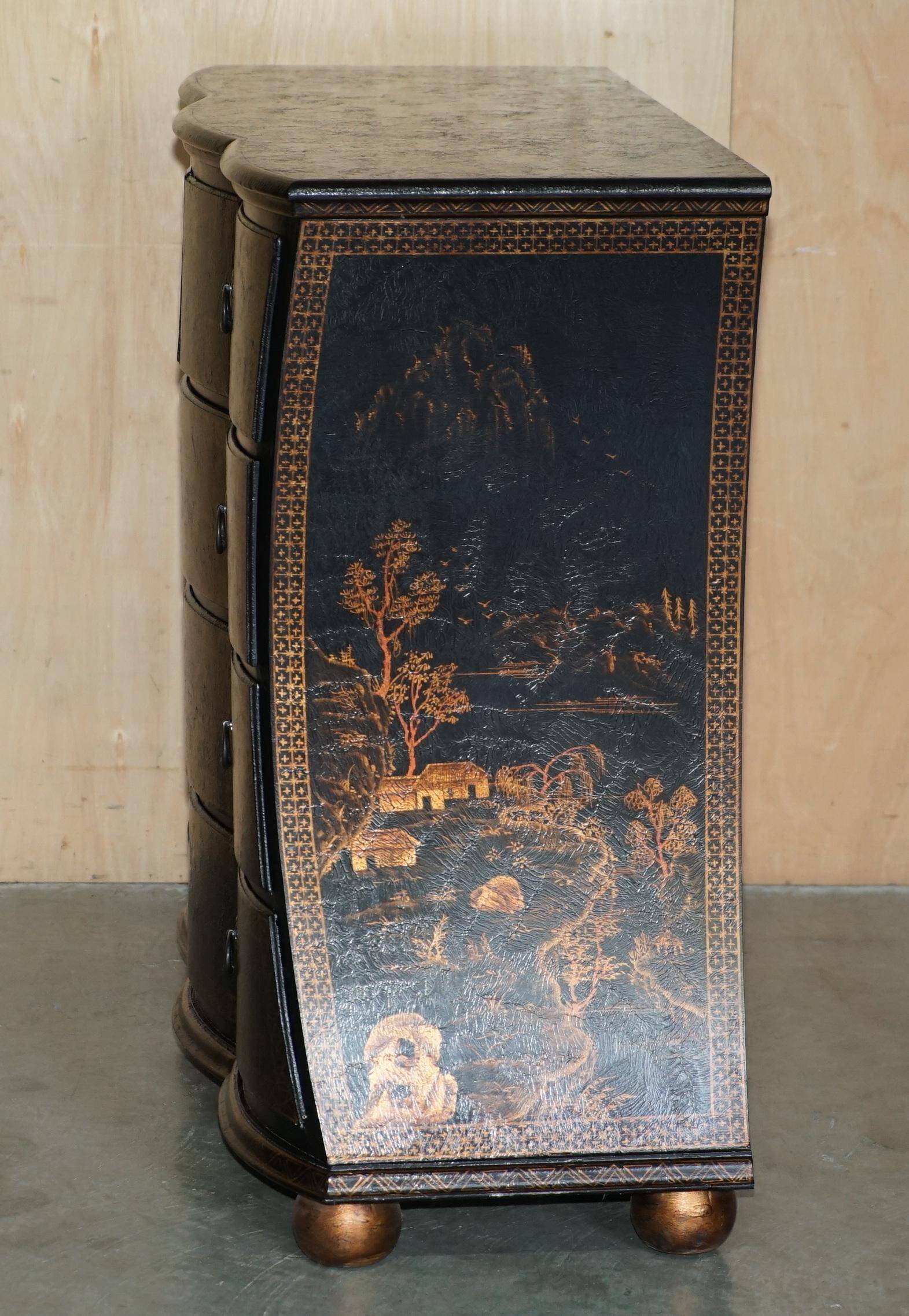 Commode Chinoiserie Antique Peinte à la Main