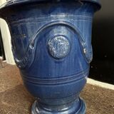 Vase d’Anduze émaillé bleu traditionnel – Modèle N°3