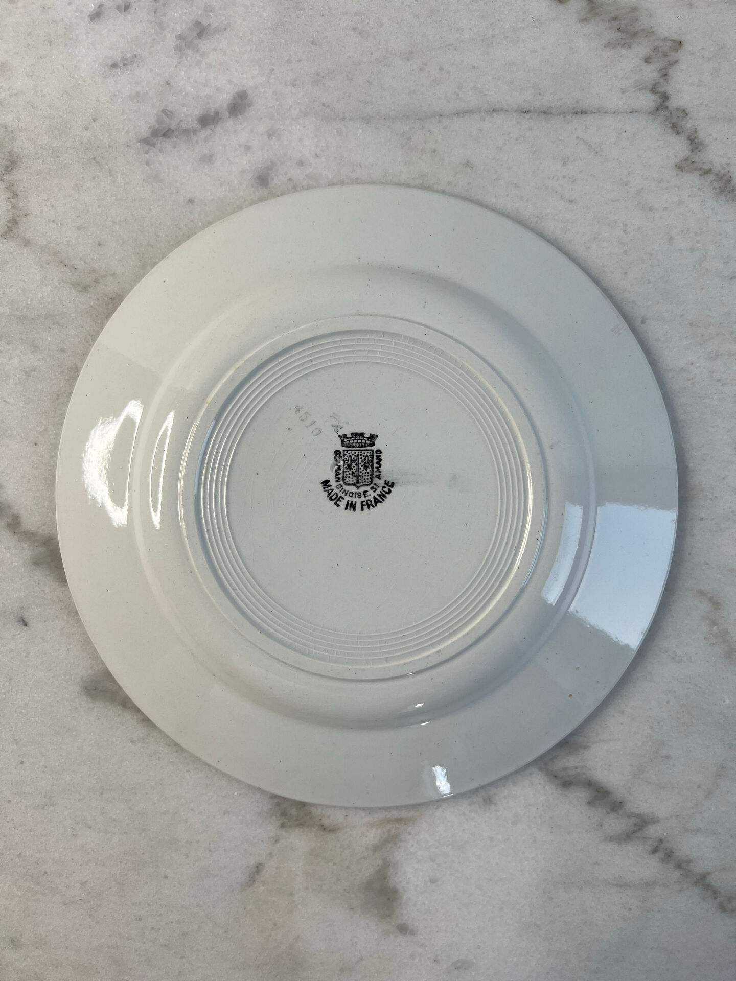 Assiette plate en faïence Saint Amand 22,5cm