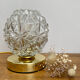 Vintage globe table lamp in molded glass