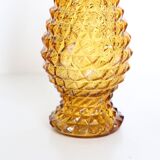 Amber glass vase, diamond tip, vintage