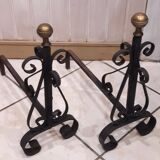 Pair of fireplace andirons