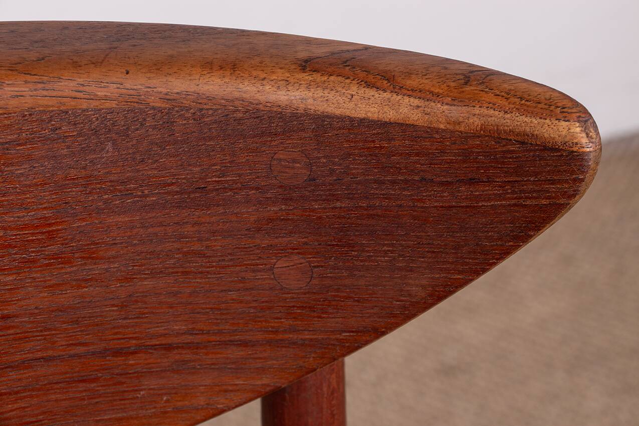 6 Danish chairs in teak and sea rush, model 316 by Peter Hvidt 1960.