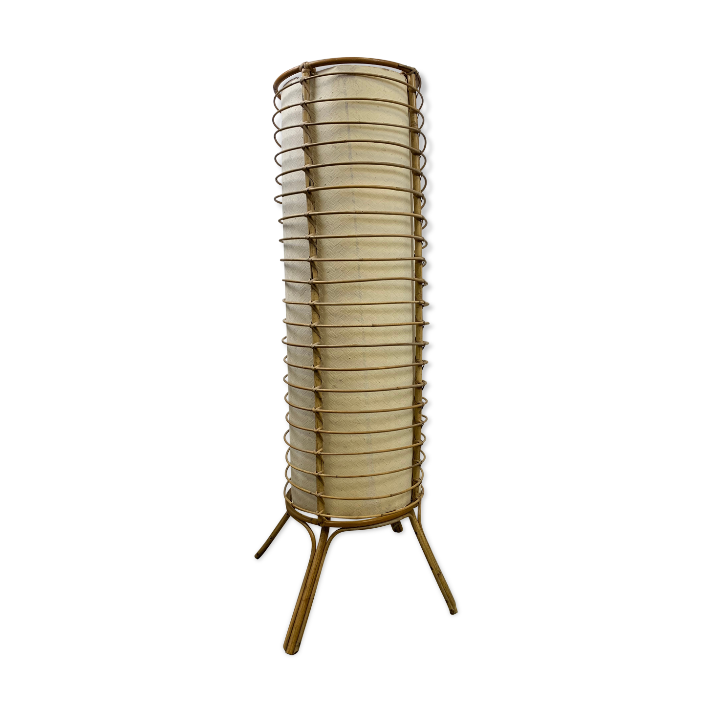 Vintage rattan floor lamp
