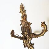 3 Old Louis XV Style Sconces in Brass