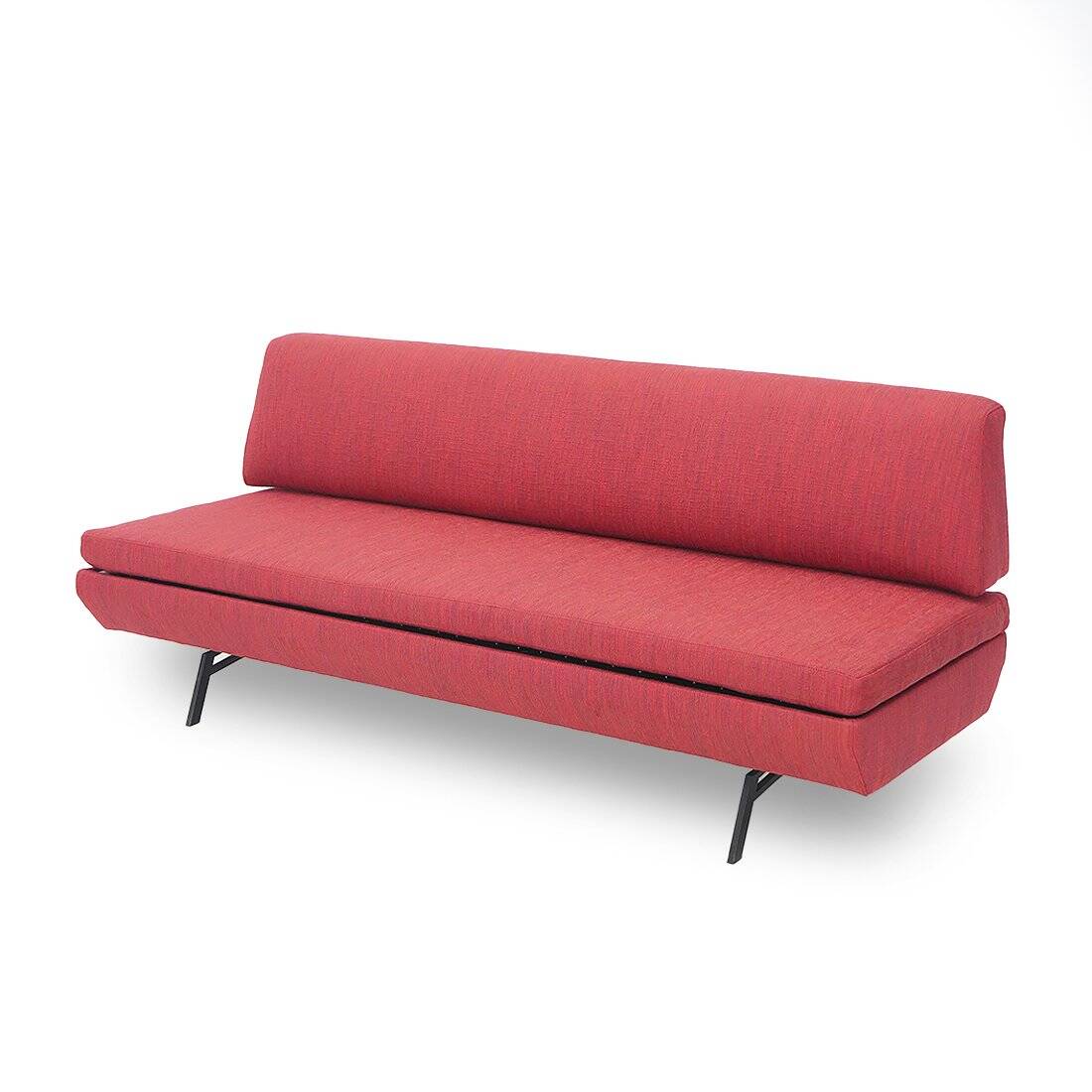 Red fabric sofa bed, 1960s