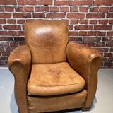 Fauteuil en cuir marron
