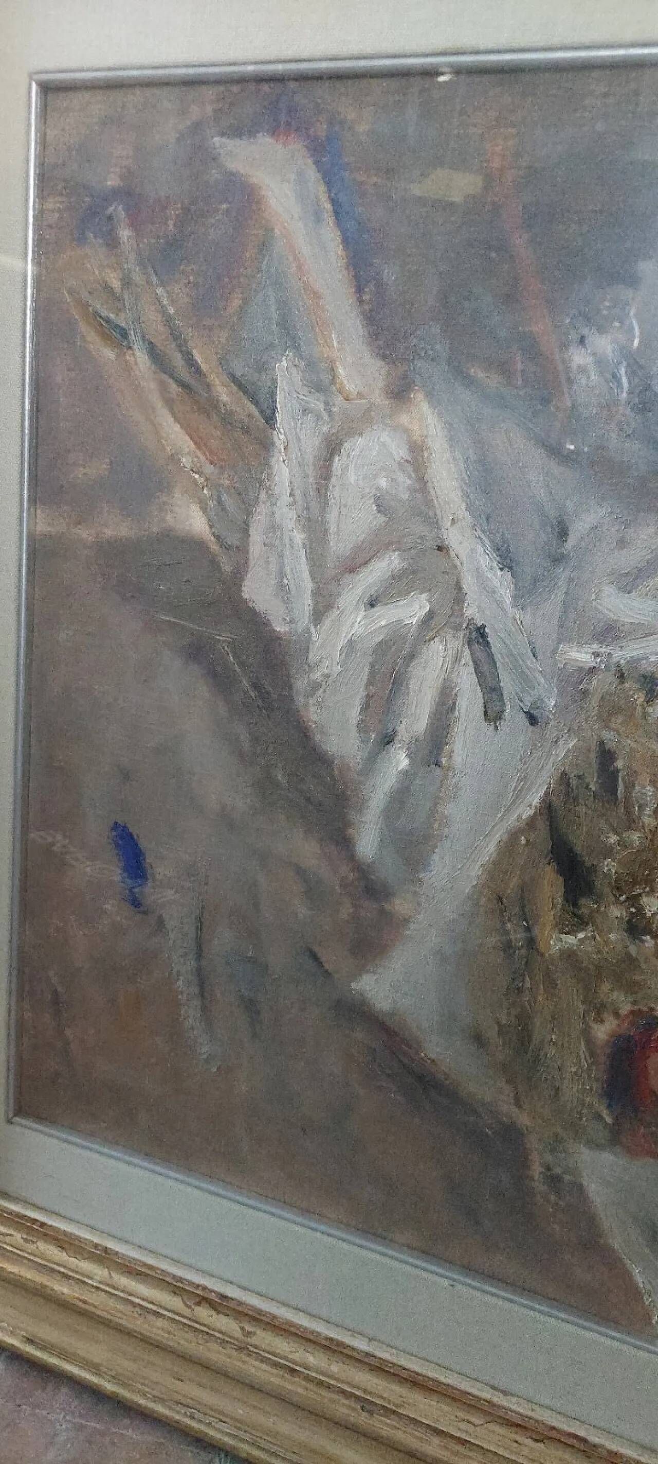 Still life by Giuseppe Manfredi, oil on cardboard, 20th century