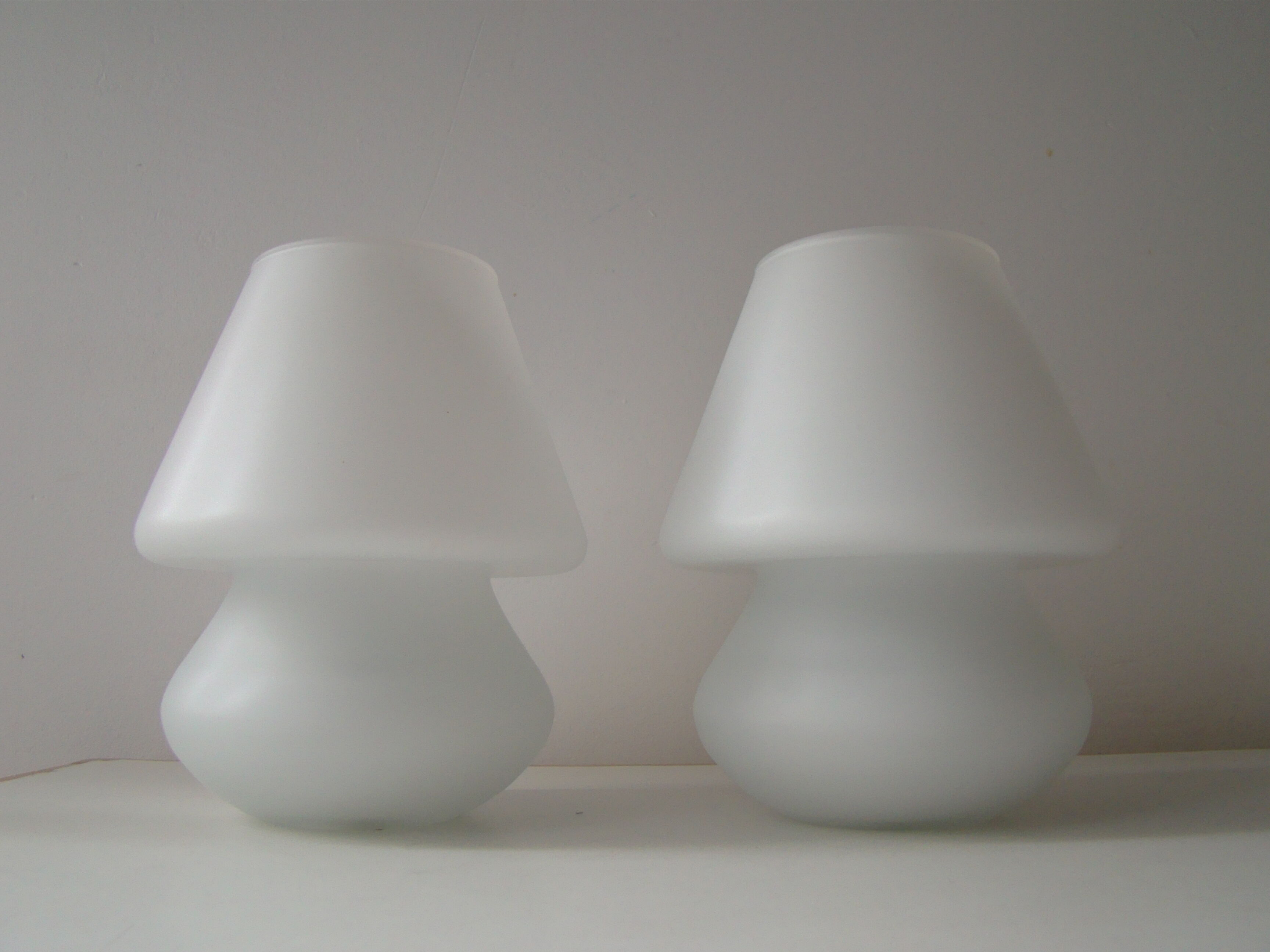 Pair of vintage white SCE lamps