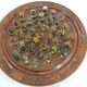 Vintage wooden carved solitaire game – Resin balls with insects –