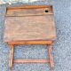 Old Desk, Foldable School Table with its porcelain inkwell