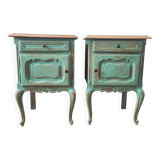 Pair of patinated bedside tables