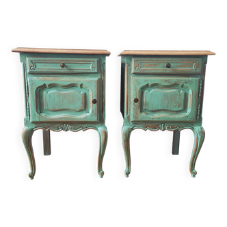 Pair of patinated bedside tables