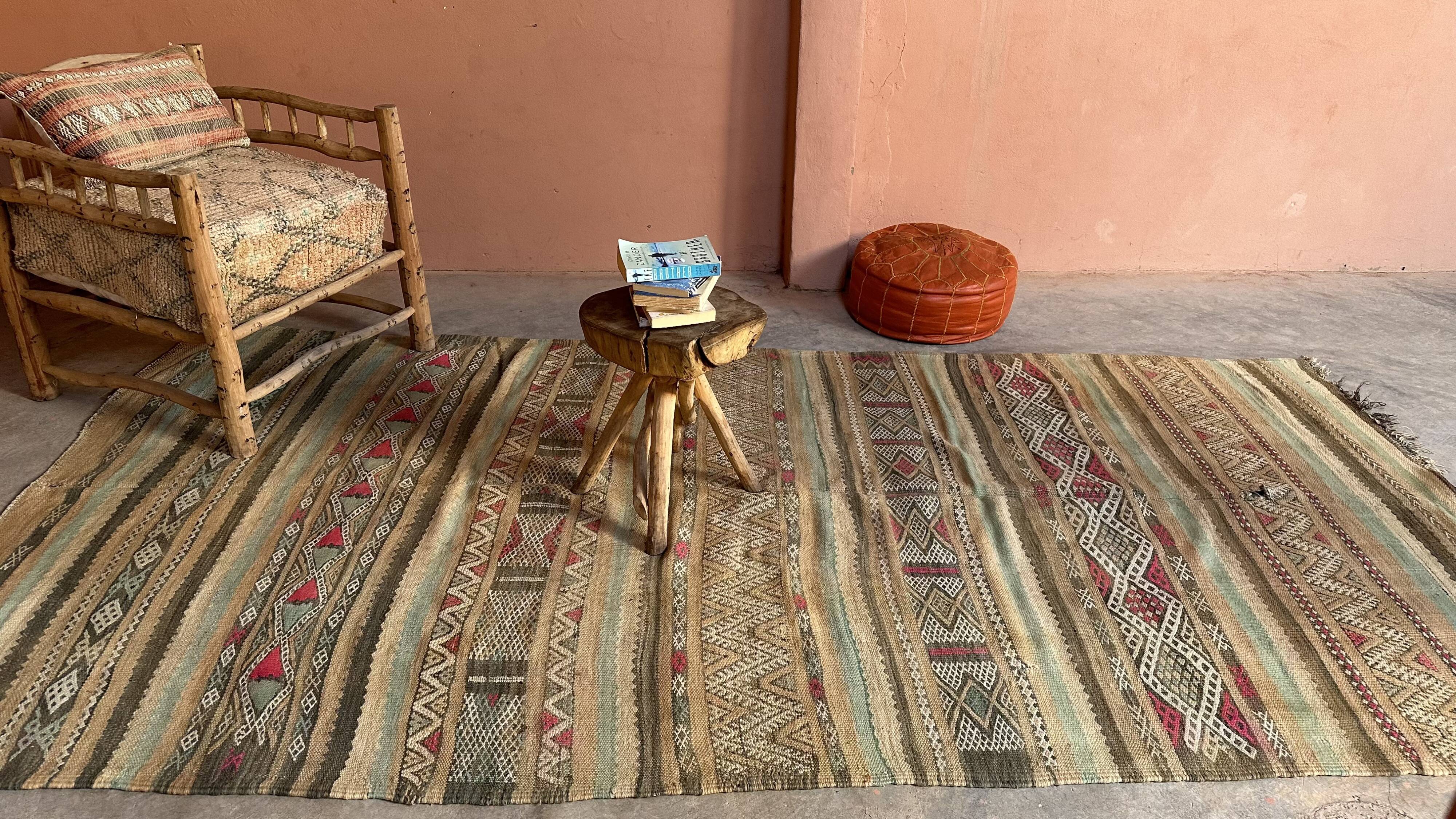 Moroccan kilim zayan rug - 340 x 167 cm