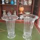 Pair of Daum France crystal cornets vases – Twisted ribbed model