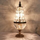 Crystal and brass lamp