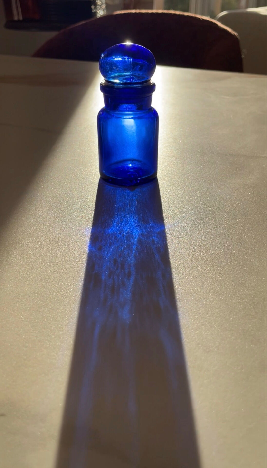 Cobalt blue apothecary bottle Belgian/Belgium/Antique blue bottles/B