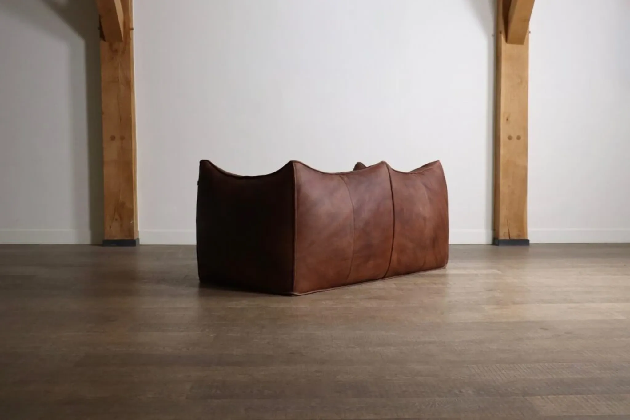 Le Bambole sofa in buffalo leather by Mario Bellini for B&B Italia, 1970s