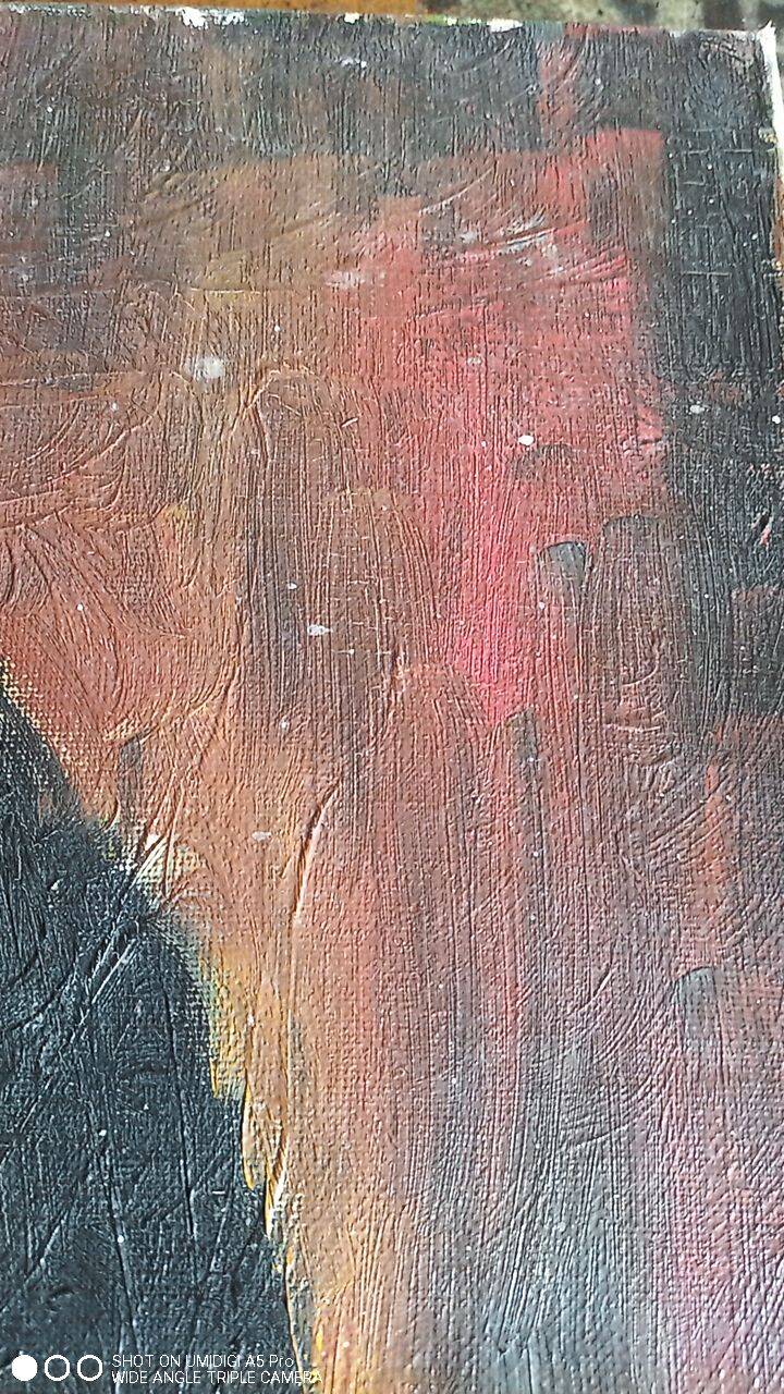 Oil on canvas - embracing couple - 55 x 38 cm