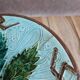 Old small compote dish in turquoise majolica with raised floral decoration.
