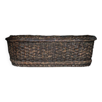 XXL woven basket antique, wicker basket, storage, baker's tool