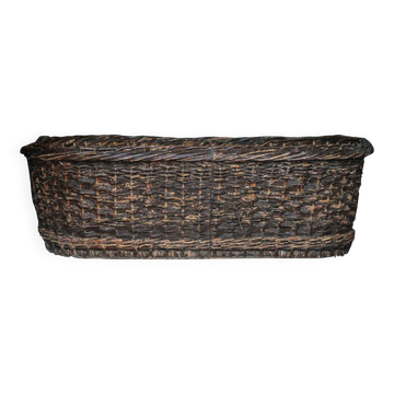 XXL panier tressé ancien, panier osier, rangement, outil de boulanger