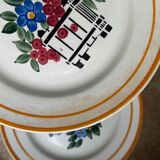 17 assiettes fleuries HBCM, milieu XXème