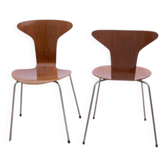 Set of Teak Desk Chairs, Denmark, 1950s