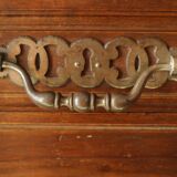 Curved display case in solid walnut, mid-20th century