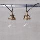Pair of french glass and brass pendants mid century