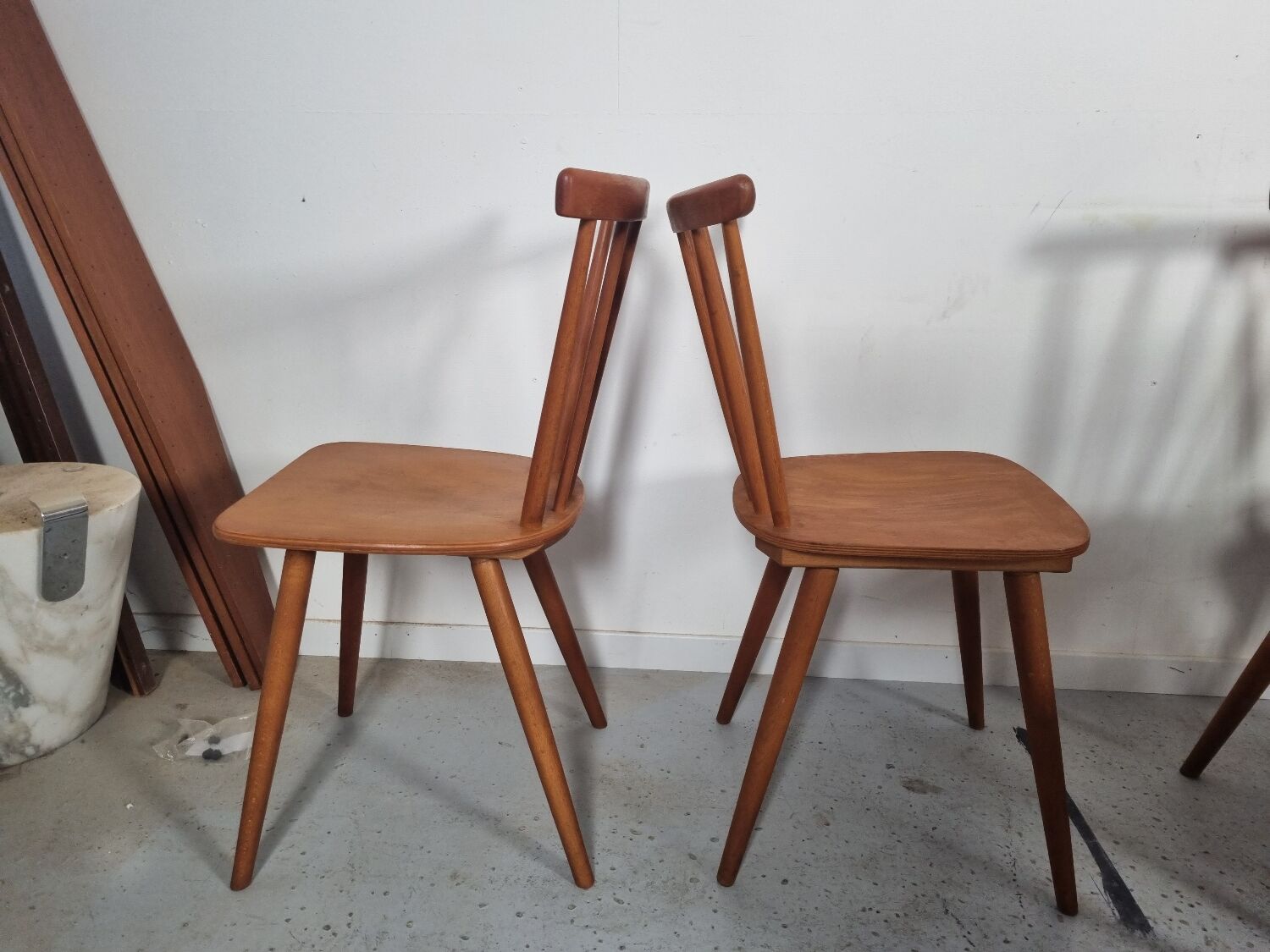 Set of 18 Scandinavian style bistro chairs, 60s