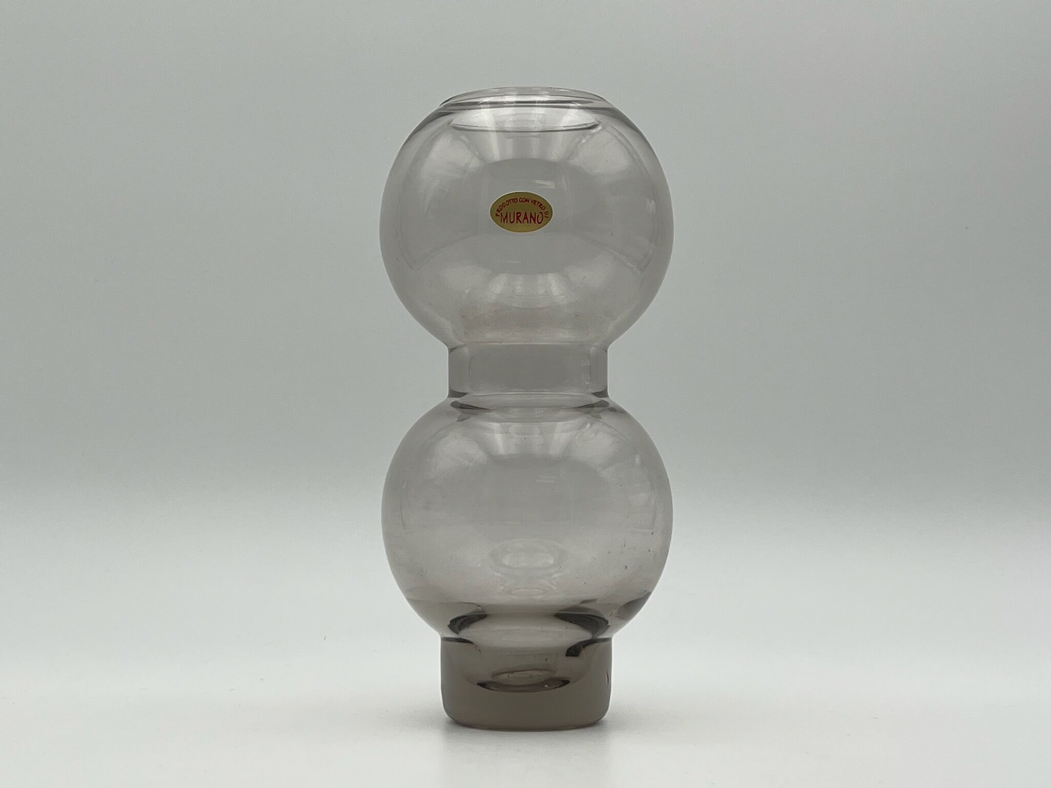 Murano glass 70s vase - mid century modern decor - vintage fume glass made in italy