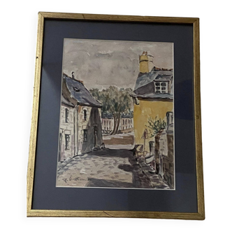 Watercolor by Robert LE RHUN (1936-2006) signed and dated (1989)