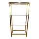 Bookcase in gilded metal and glass, Pierre Vandel Paris, circa 70