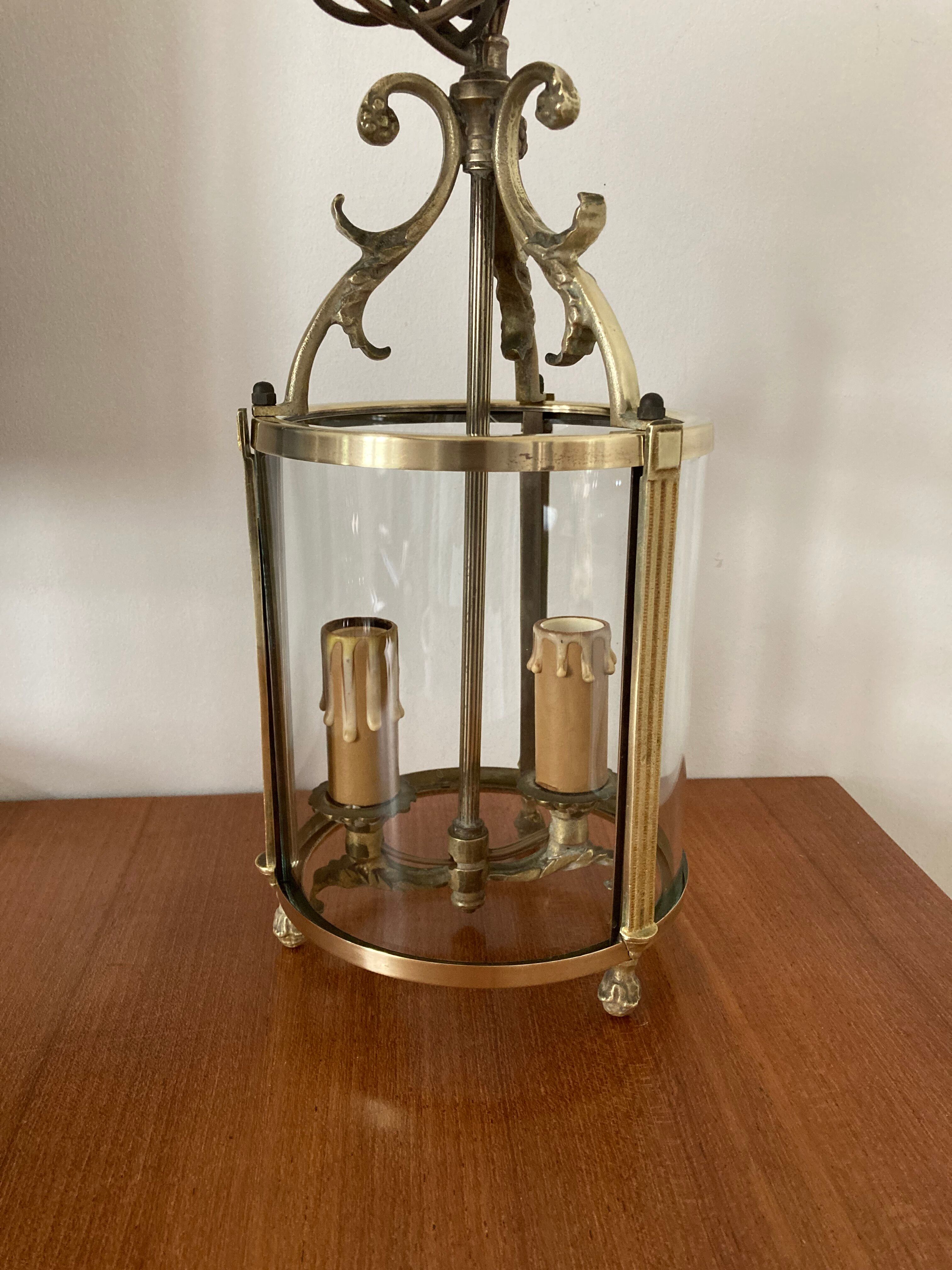 Vestibule lantern, gilded bronze, Louis XVI style