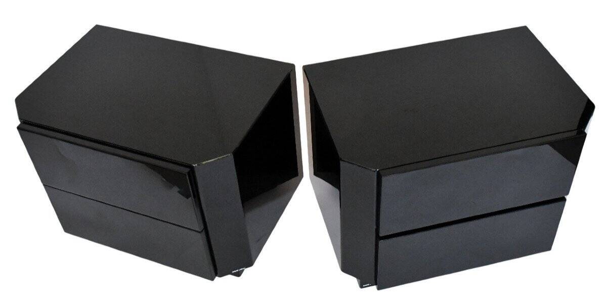 Pair of bedside tables by David Lange from the 1970s/80s.