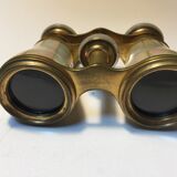 Theatre twins in brass and mother-of-pearl