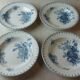 Set of 4 hollow plates, Flore decoration, in Sarreguemines ceramics