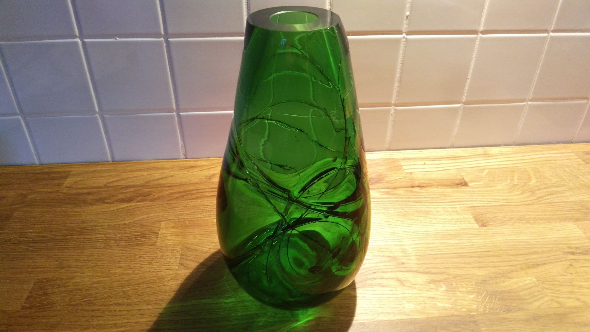 1970 s green glass vase